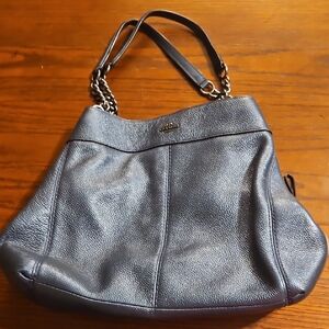 Coach Blue Leather Shoulder Bag